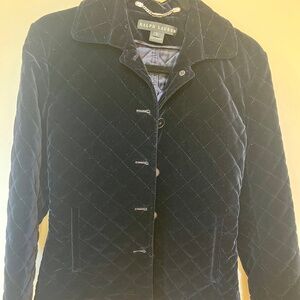 Midnight Blue Ralph Lauren Quilted Velvet Jacket